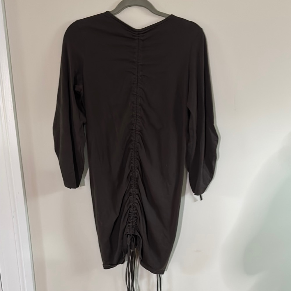 Neon Buddha Ruched Brown tunic Top - Picture 6 of 6